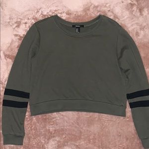 Dark olive cropped sweater